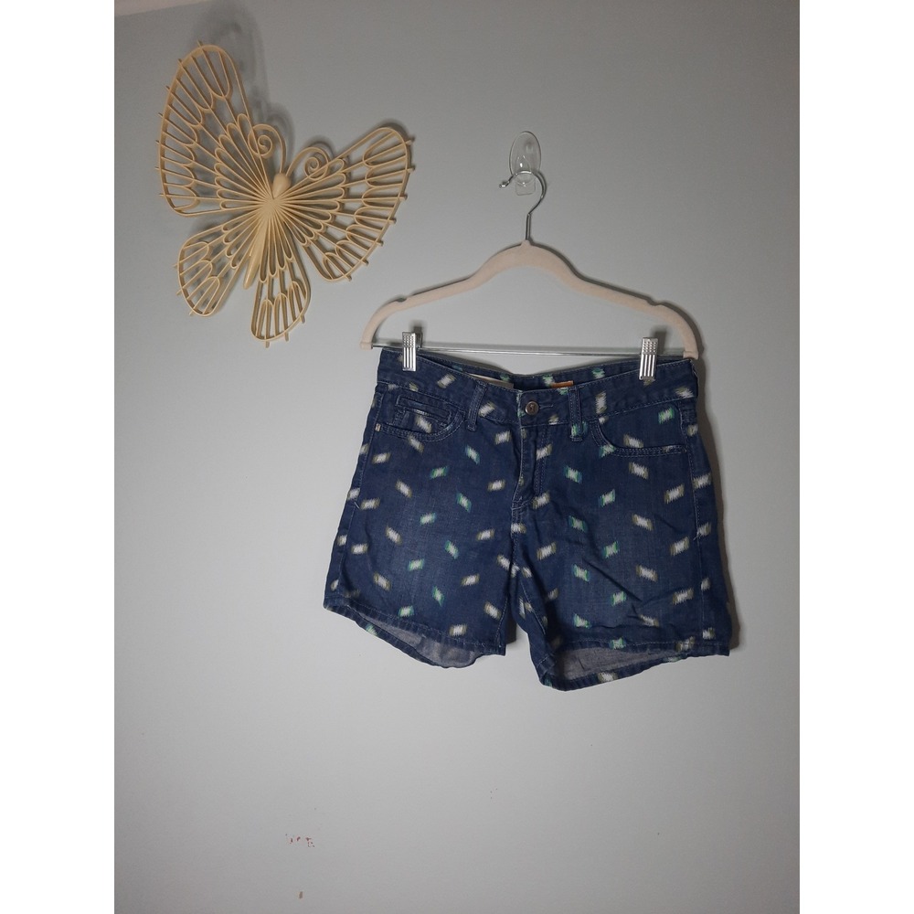 Pilcro and the Letterpress Anthropologie Ikat Embroidered Denim Shorts Size 27